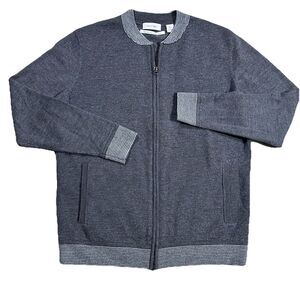 Calvin Klein European Yarn Wool Blend Sweater Pockets Full Zip Men’s Large Zip
